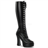 PLEASER ELECTRA-2023 Black Stretch Pu Knee High Boots - Shoecup.com